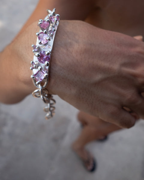 Pink Gem ID Bracelet